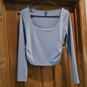SHEIN Elegant Gray Long Sleeve Top